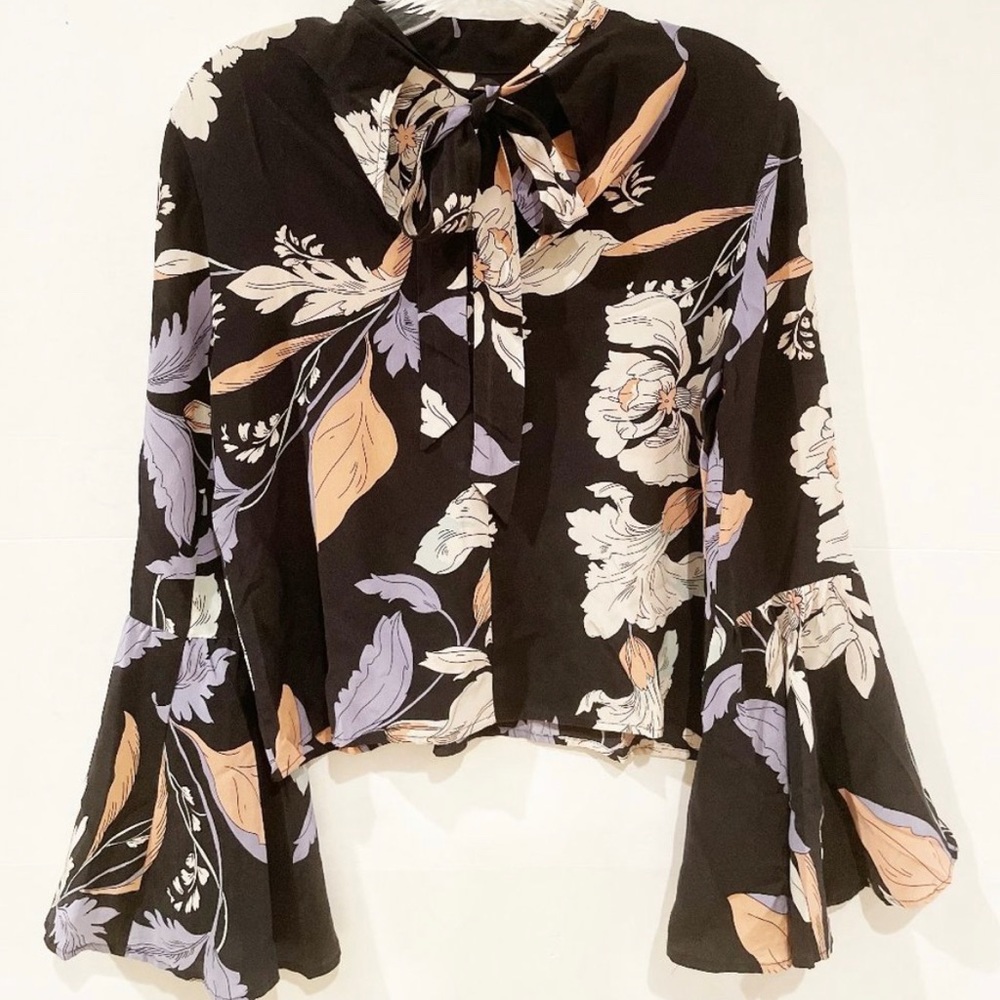 70s style YUMI KIM high society tie blouse